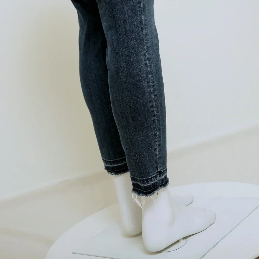 Kut from the Kloth Ankle Skinny High Rise Raw Frayed‎ Released Hem Jeans